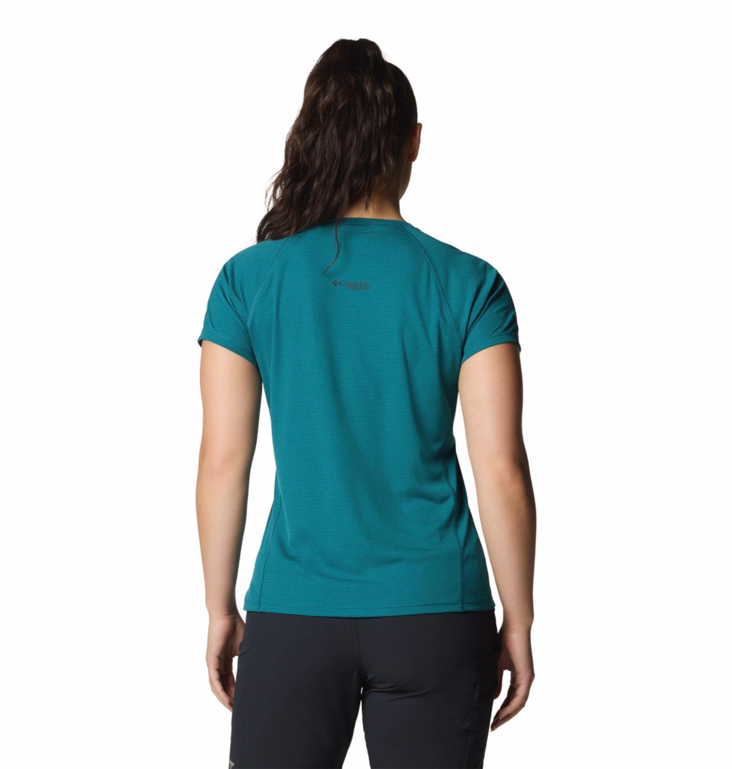 Columbia Womens Teal Omni-Freeze Zero Ice Cirque River Pro Short Sleeve Crew Tshirt