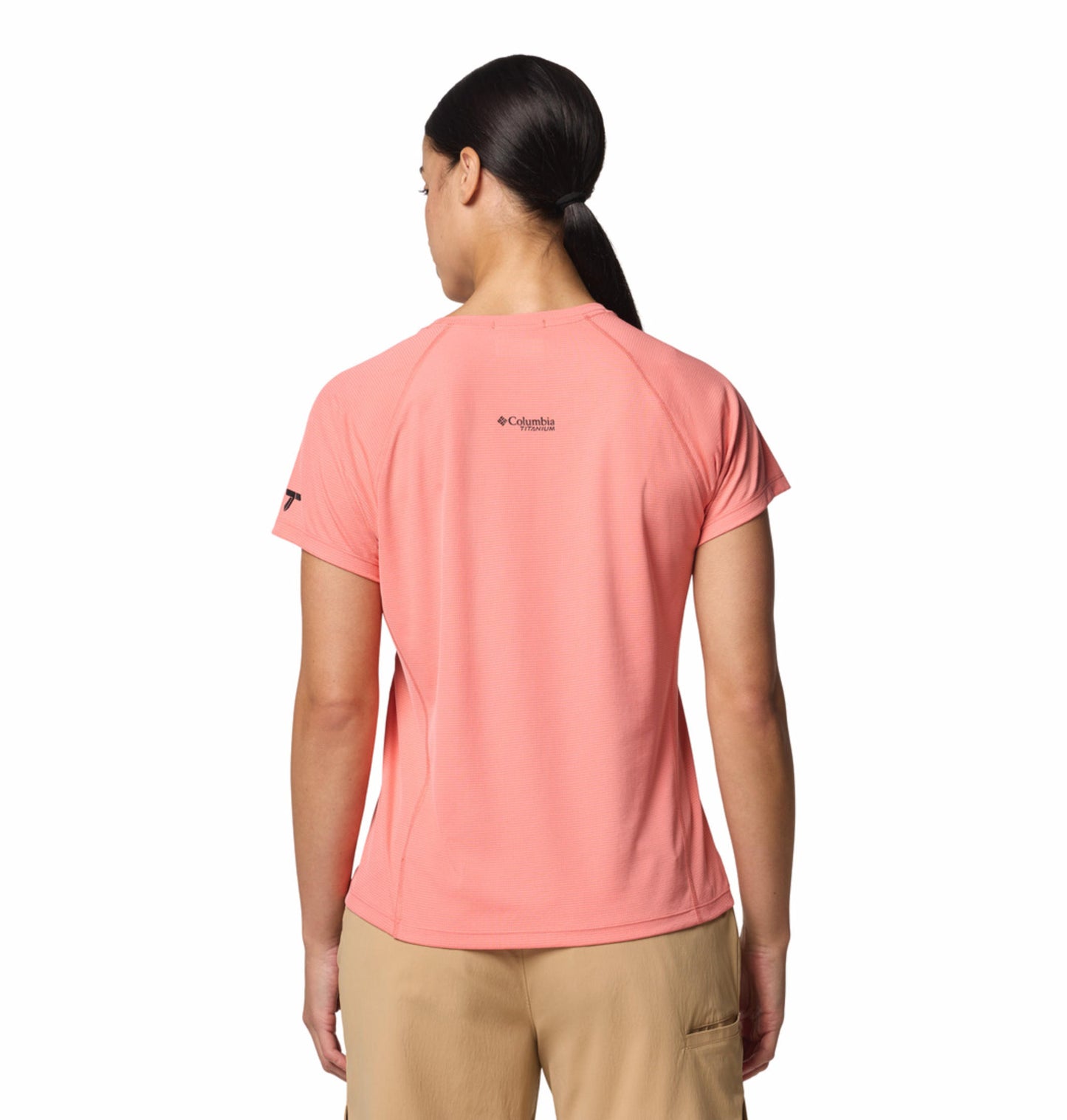 Columbia Womens Pink Omni-Freeze Zero Ice Cirque River Pro Short Sleeve Crew Tshirt