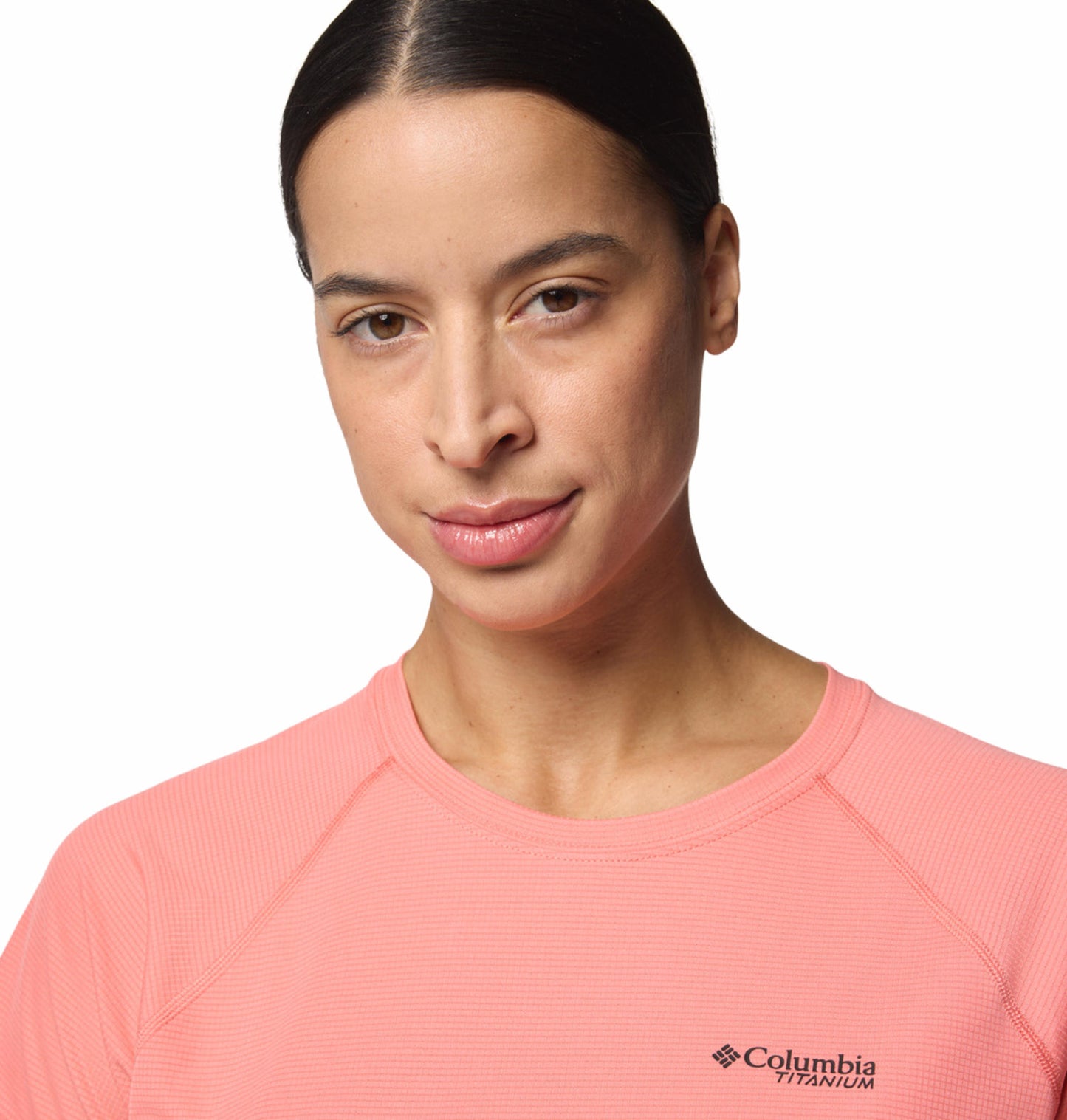 Columbia Womens Pink Omni-Freeze Zero Ice Cirque River Pro Short Sleeve Crew Tshirt