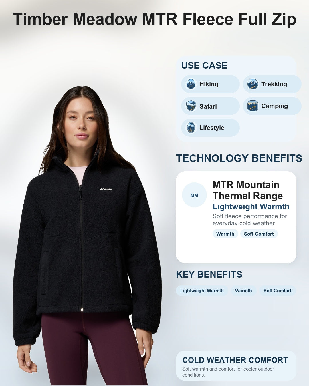 Columbia Women Black MTR Timber Meadow Fleece Jacket