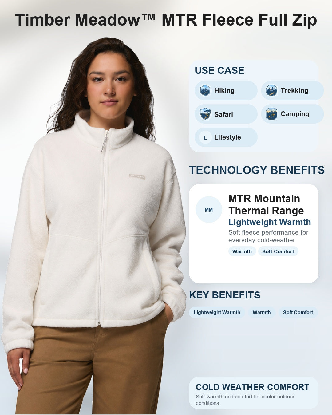 women white mtr timber meadow fleece jacket