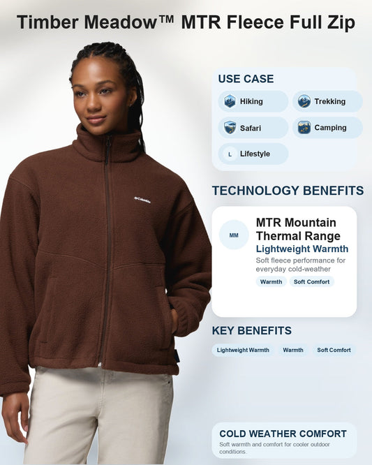 women brown mtr timber meadow fleece jacket