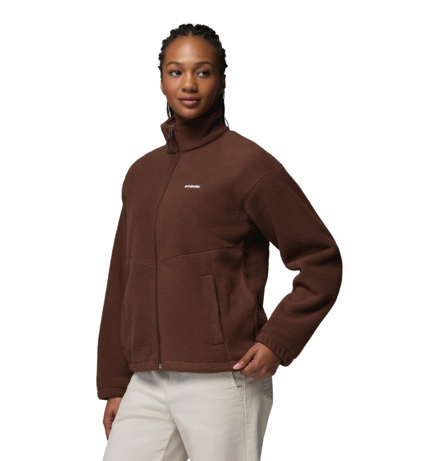 women brown mtr timber meadow fleece jacket