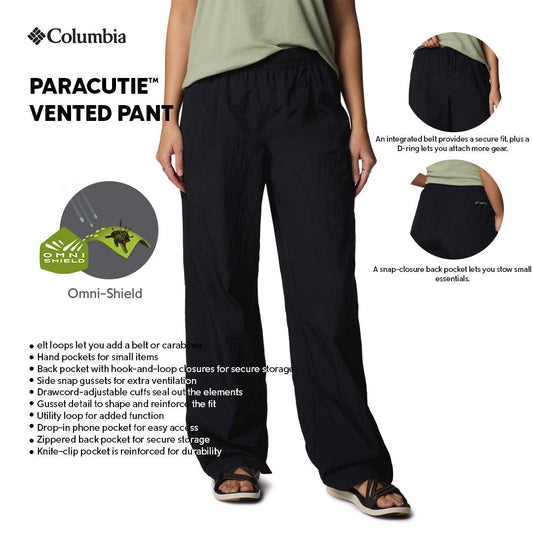 Columbia Womens Black Omni-Shield Paracutie Vented Pant