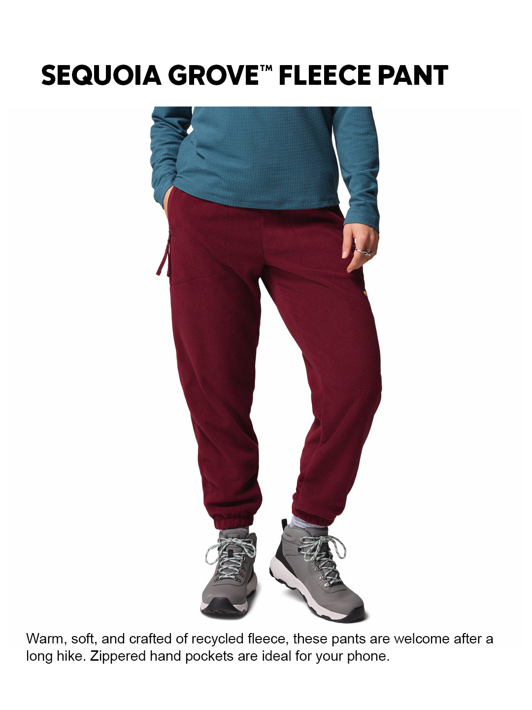 Columbia Women Red Sequoia Grove Fleece Jogger