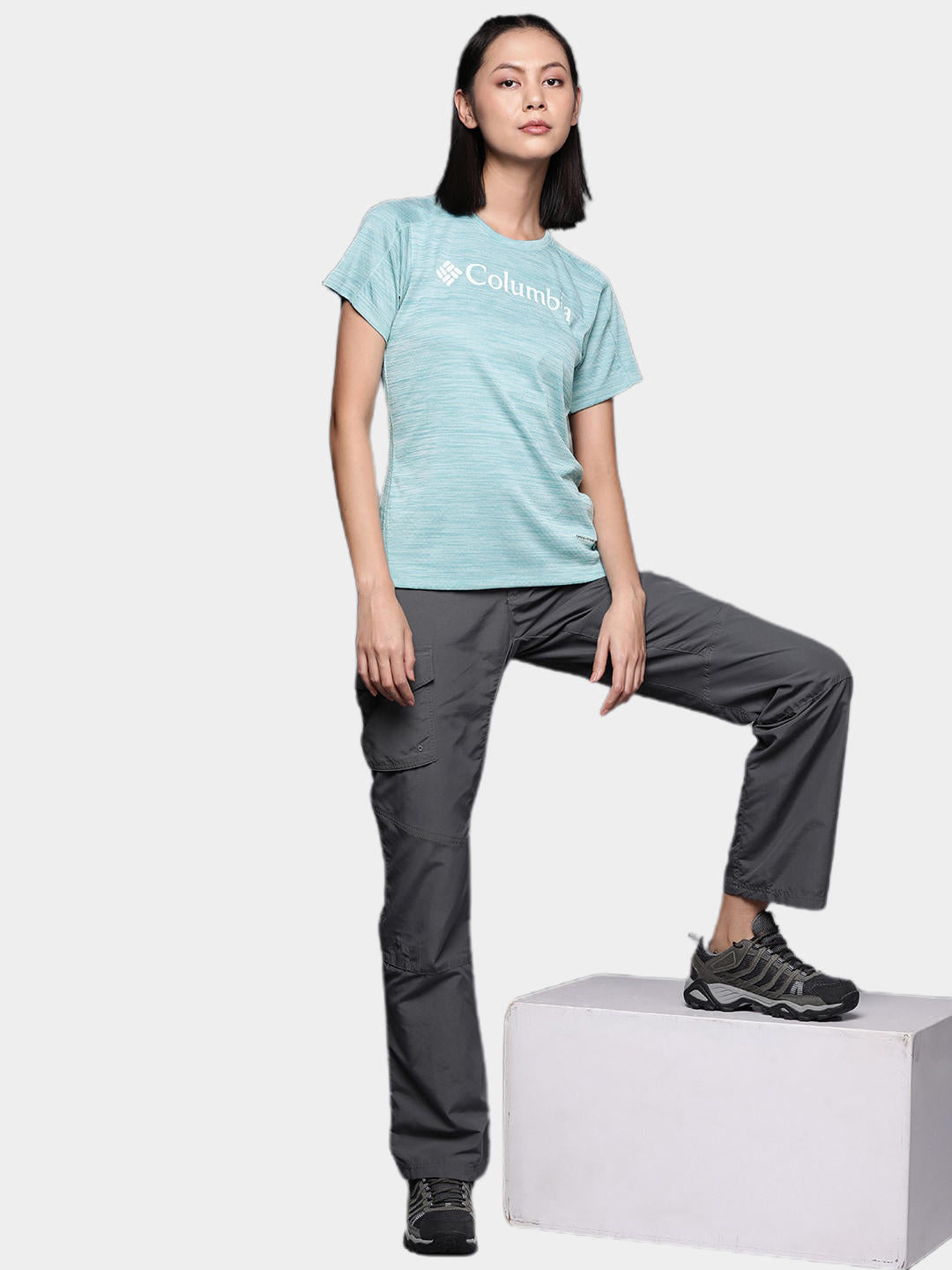 Columbia Women Blue W Zero Rules Graphic Crew T-Shirt