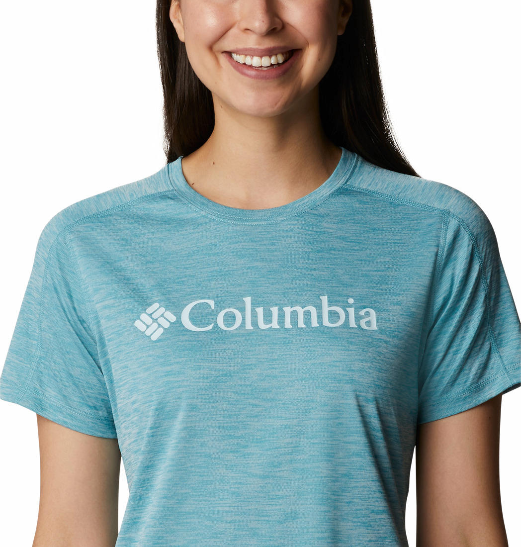 Columbia Women Blue W Zero Rules Graphic Crew T-Shirt