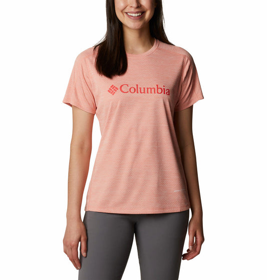 Columbia Women Peach W Zero Rules Graphic Crew T-Shirt