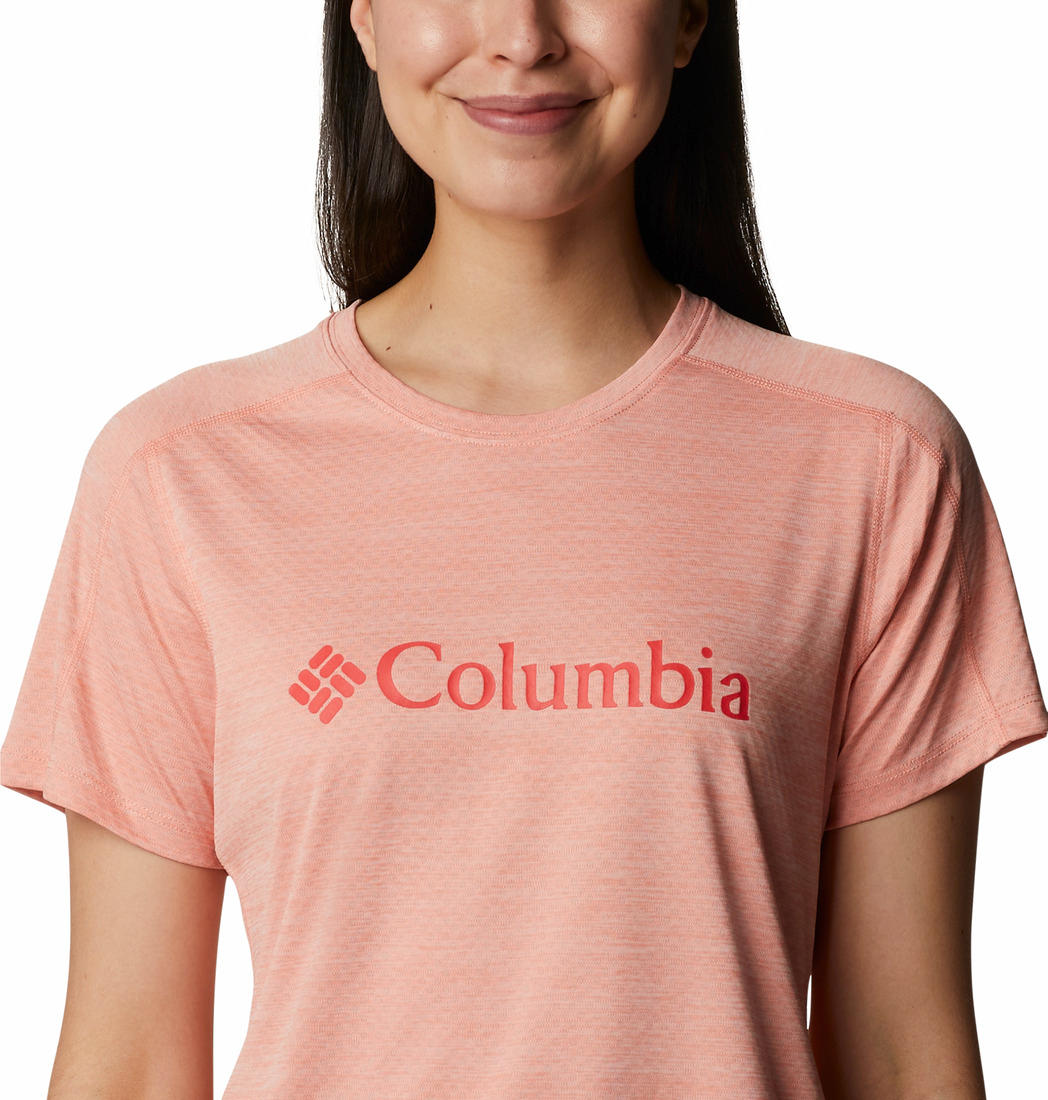Columbia Women Peach W Zero Rules Graphic Crew T-Shirt
