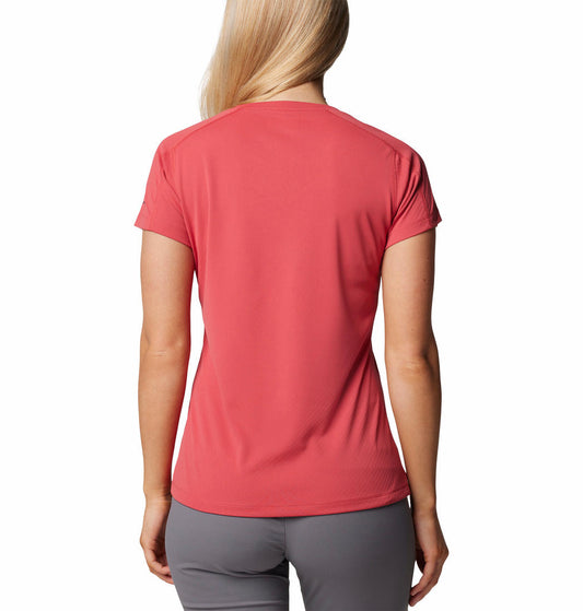Columbia Womens Red Zero Rules Short Sleeve Shirt