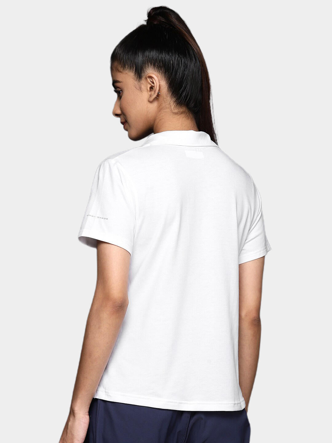 Columbia Women White W Sun Trek Polo T-Shirt