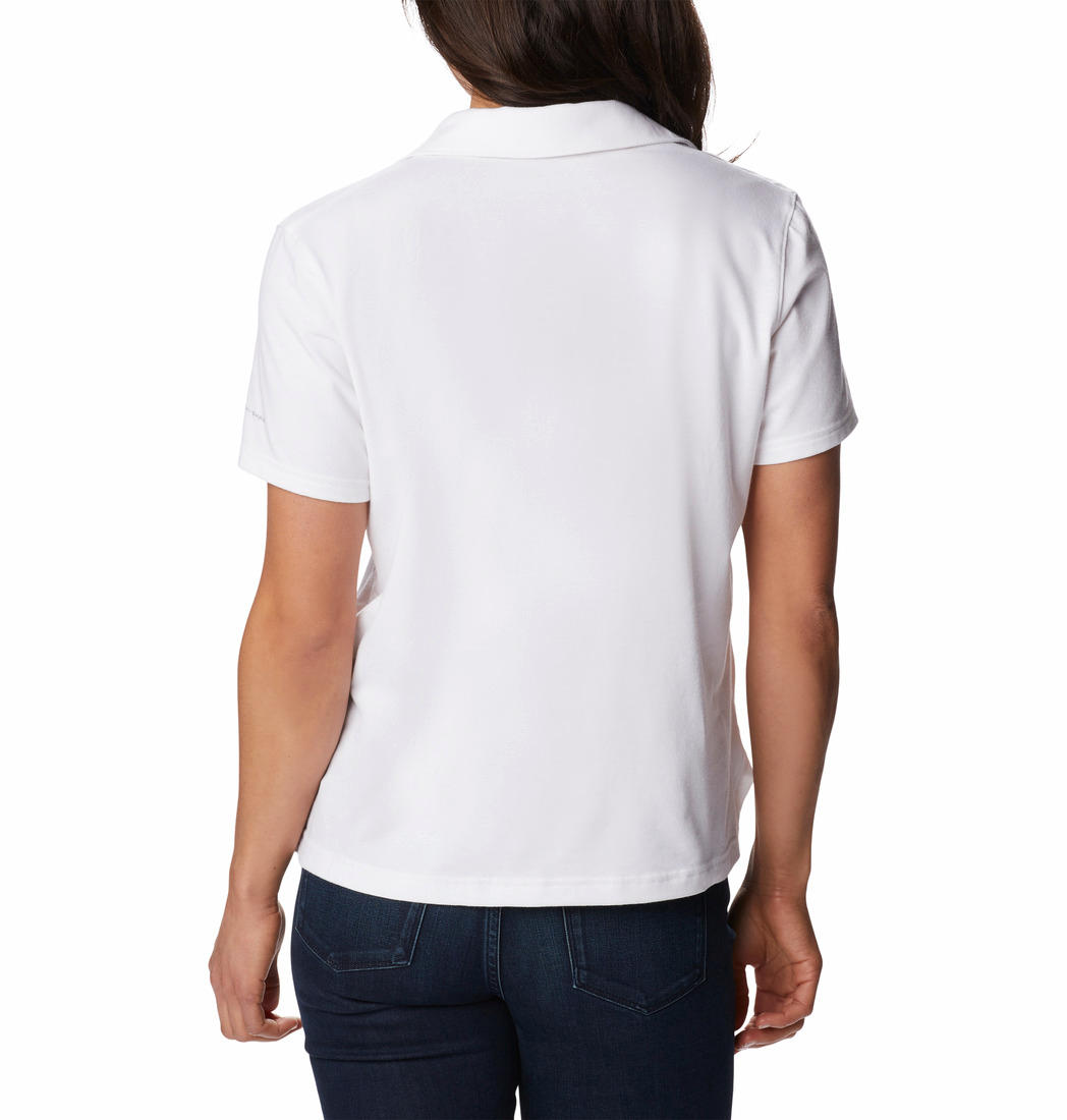 Columbia Women White W Sun Trek Polo T-Shirt