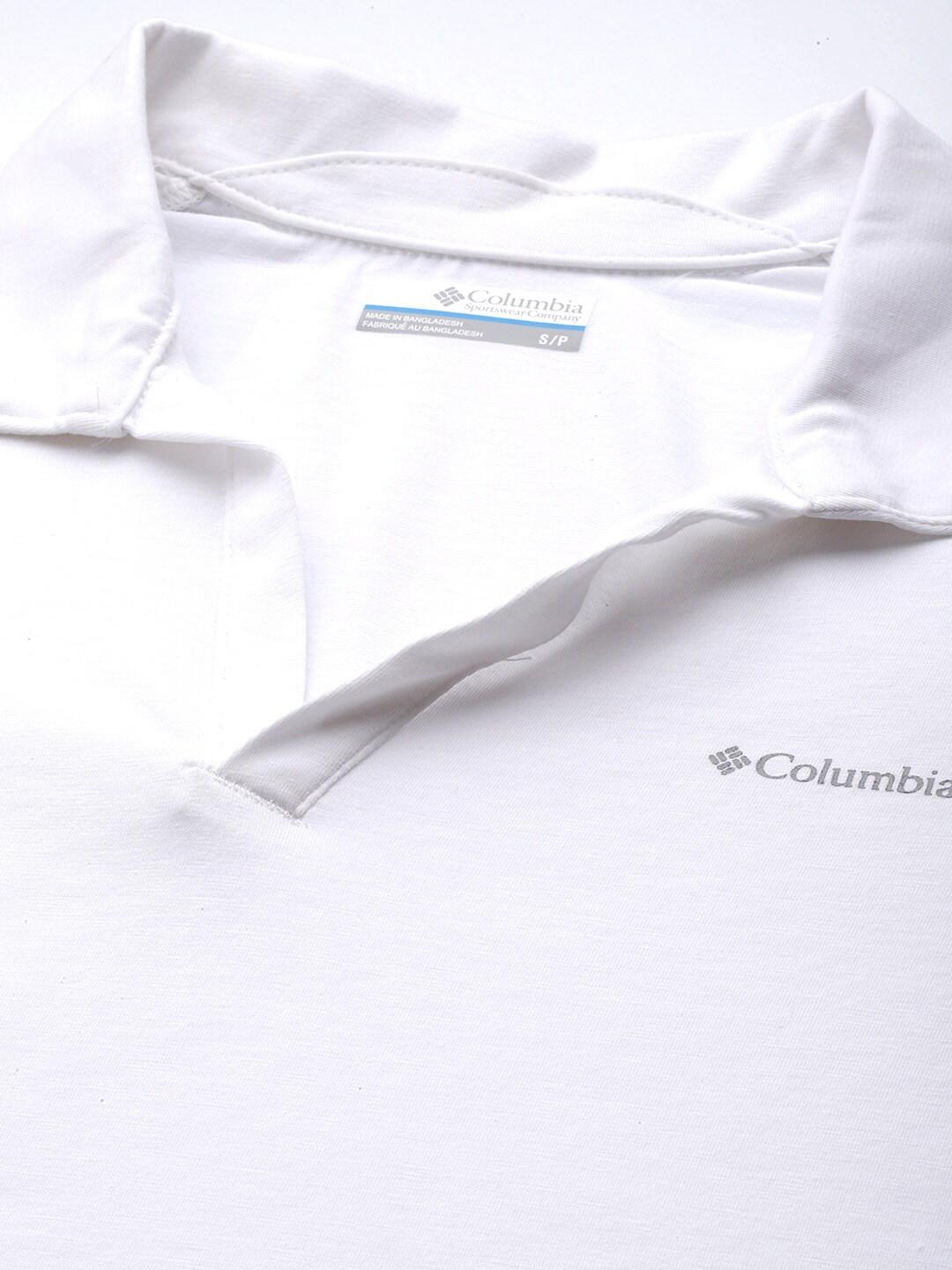 Columbia Women White W Sun Trek Polo T-Shirt