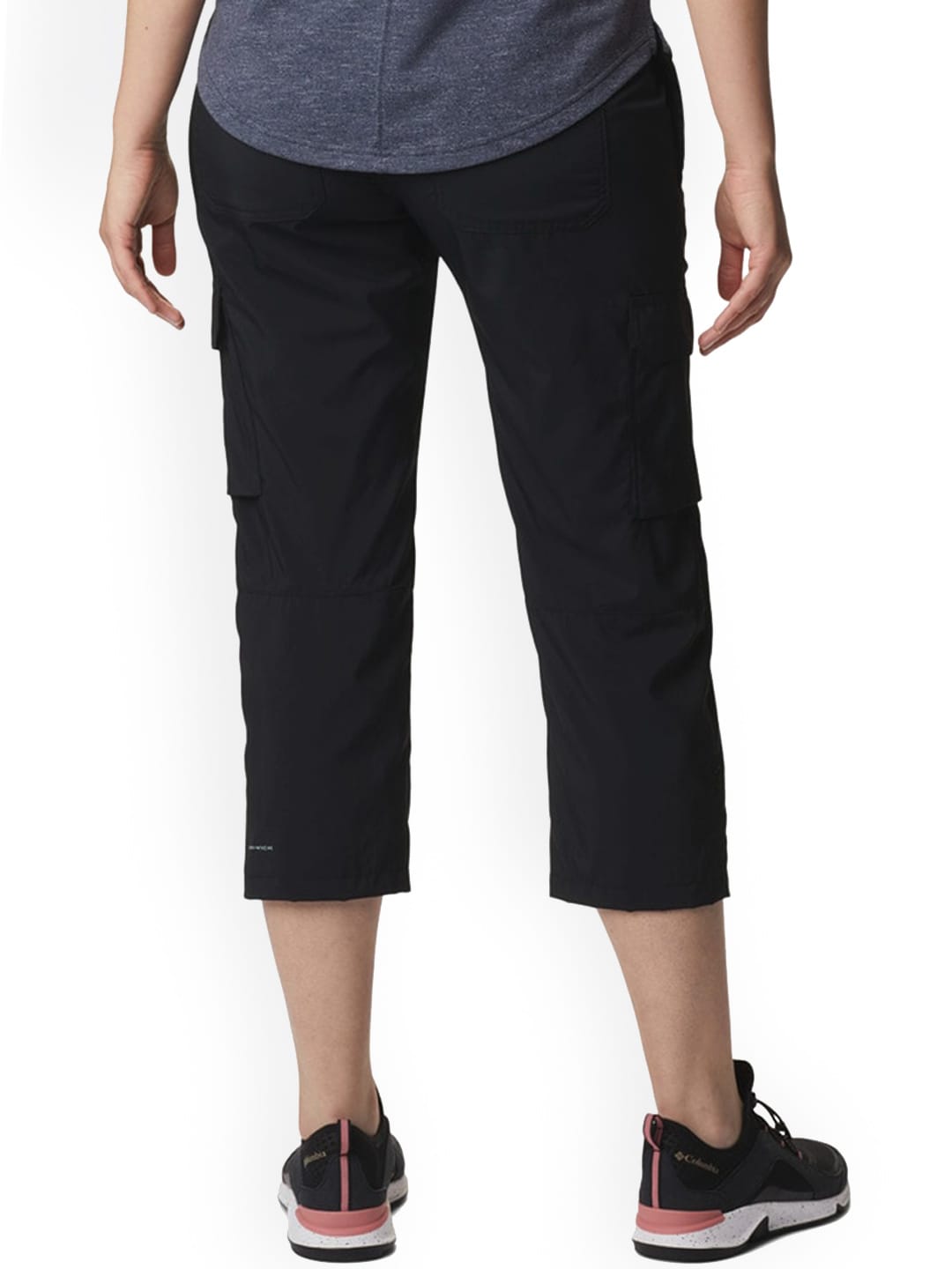 Columbia Women Black Silver Ridge Utility Capri Shorts