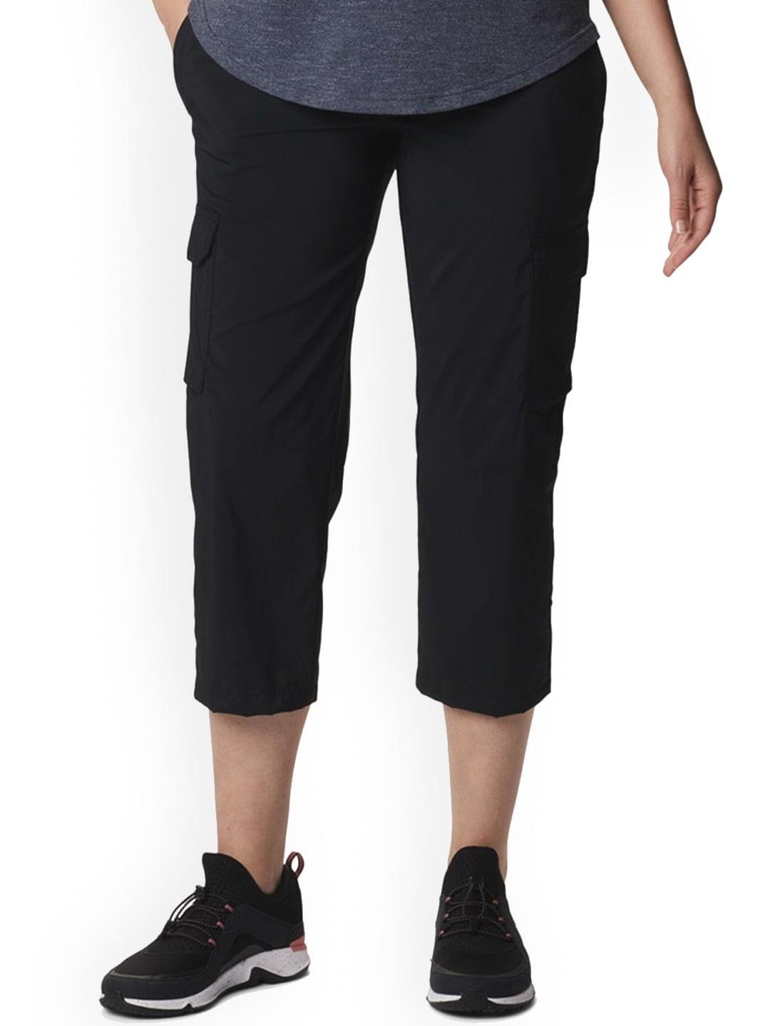 Columbia Women Black Silver Ridge Utility Capri Shorts
