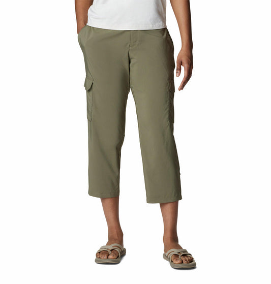 Columbia Women Olive Silver Ridge Utility Capri Shorts