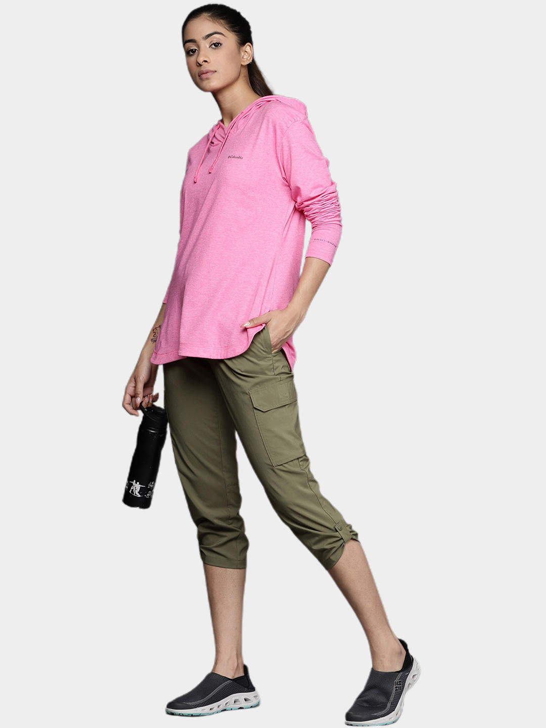 Columbia Women Olive Silver Ridge Utility Capri Shorts
