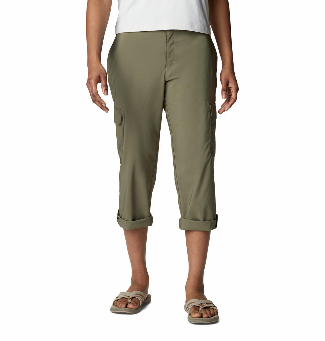 Columbia Women Olive Silver Ridge Utility Capri Shorts