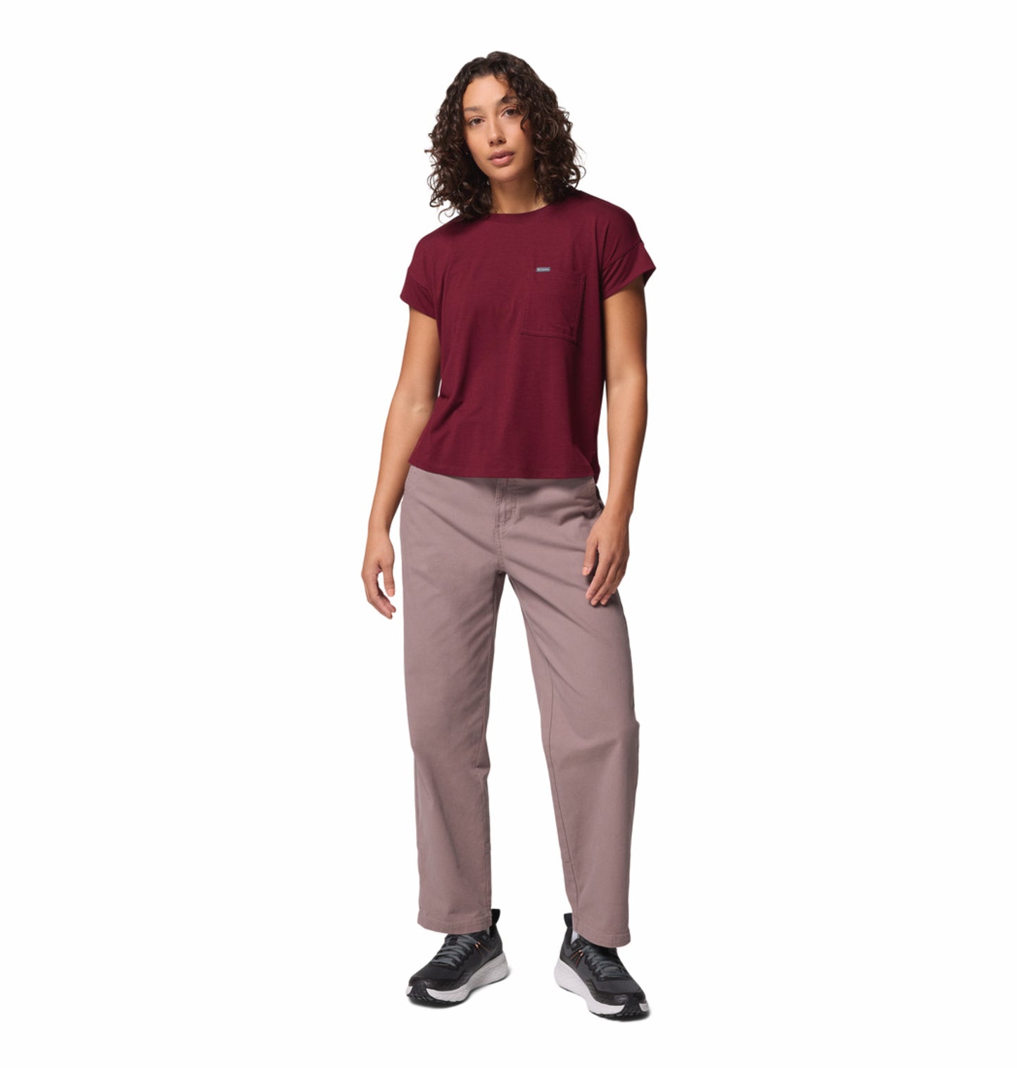 Columbia Women's Mauve ROC Straight Leg Hiking Pant for Outdoor Comfort
