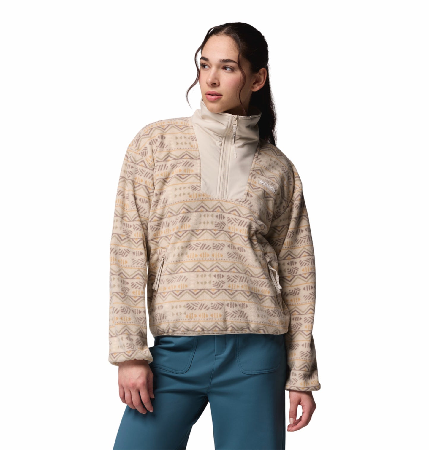 Columbia Women Beige Sequoia Grove Printed Fleece Jacket
