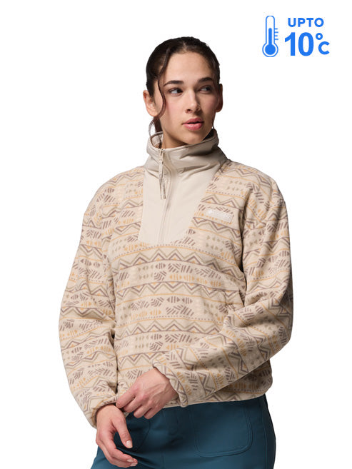 Columbia Women Beige Sequoia Grove Printed Fleece Jacket