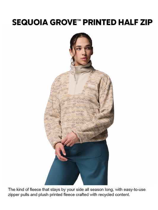Columbia Women Beige Sequoia Grove Printed Fleece Jacket