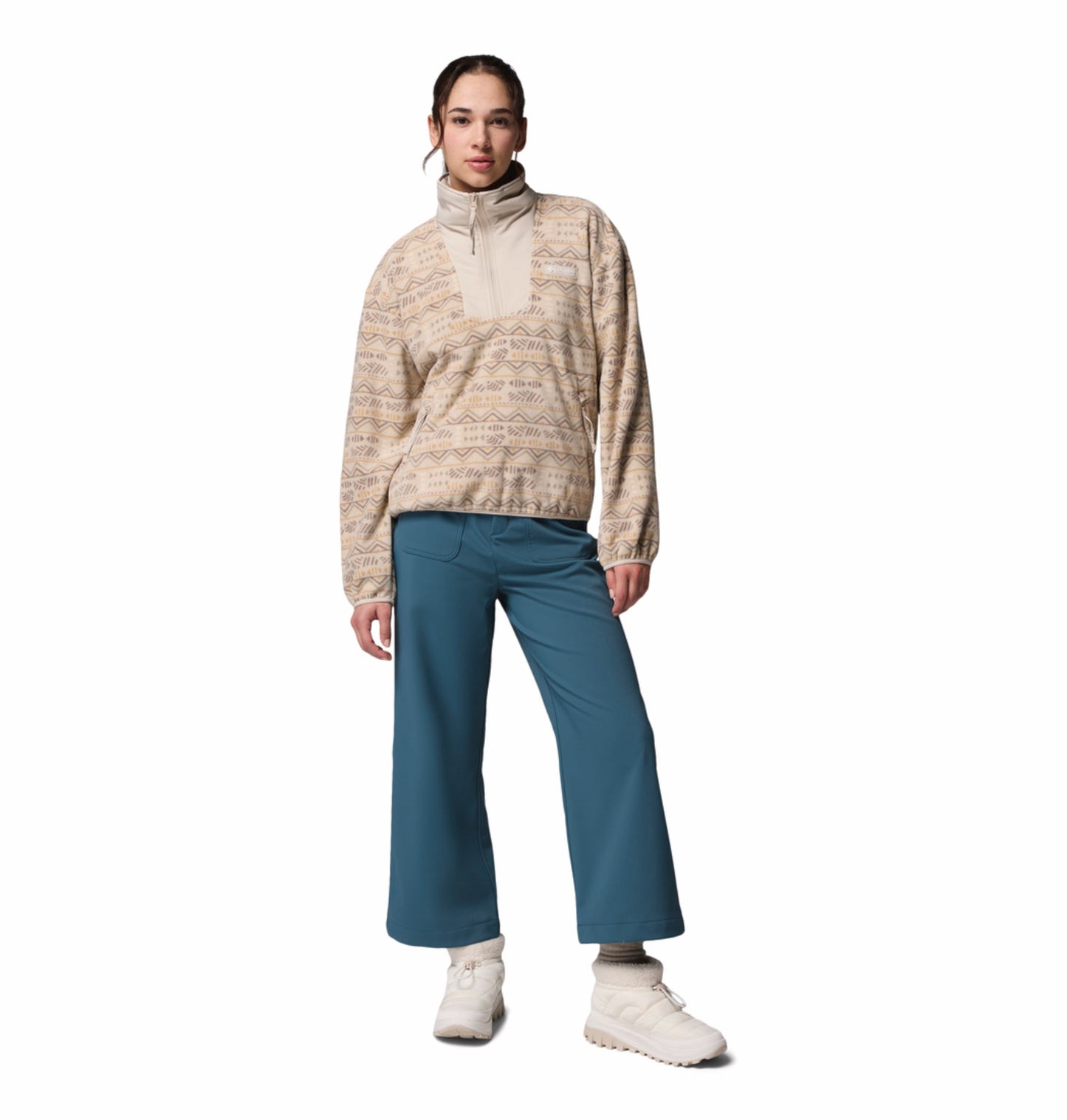 Columbia Women Beige Sequoia Grove Printed Fleece Jacket