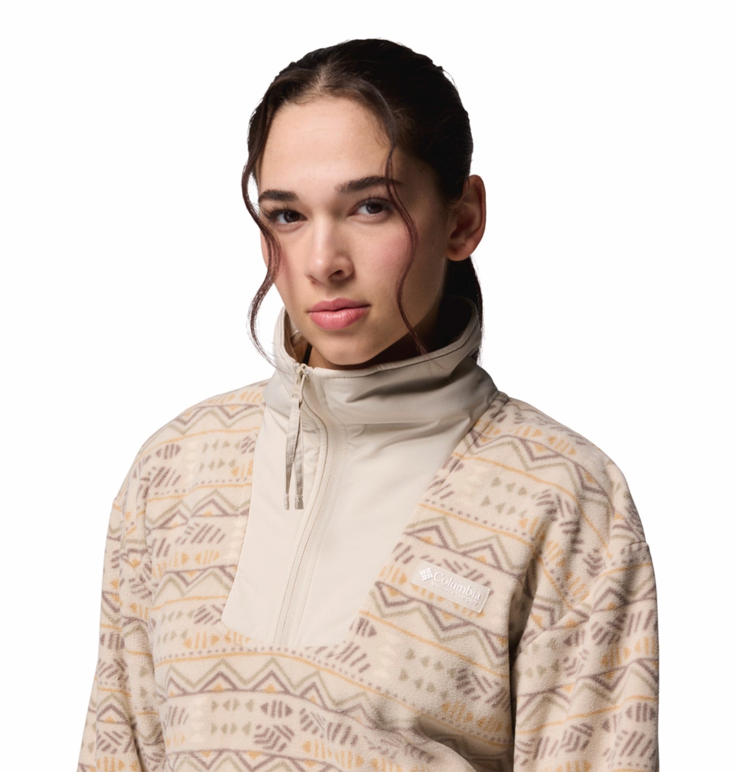 Columbia Women Beige Sequoia Grove Printed Fleece Jacket