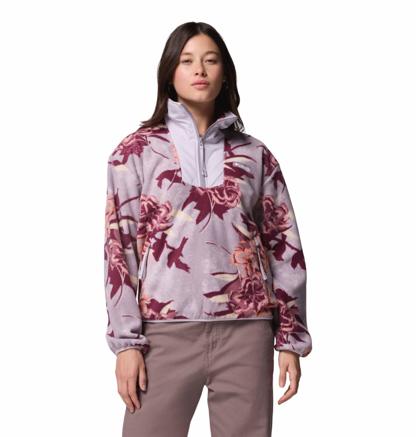 Columbia Women Purple Sequoia Grove Printed Fleece Jacket