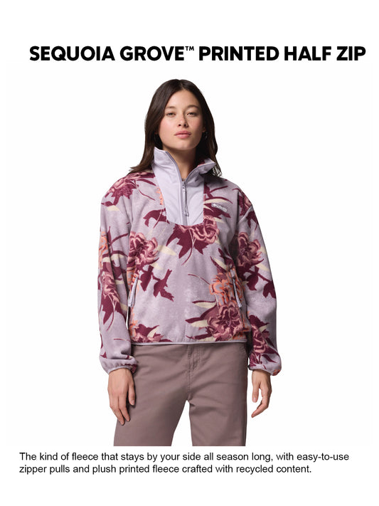 Columbia Women Purple Sequoia Grove Printed Fleece Jacket