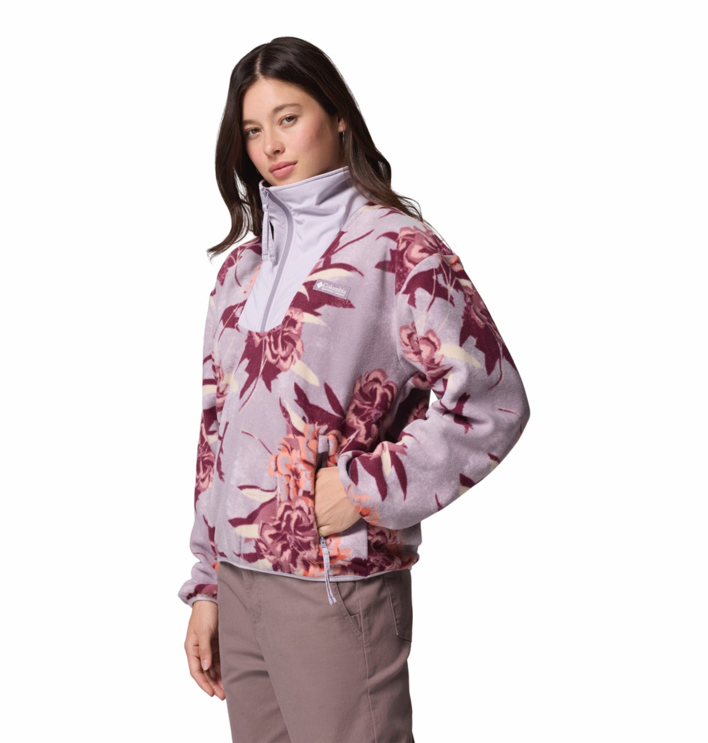 Columbia Women Purple Sequoia Grove Printed Fleece Jacket