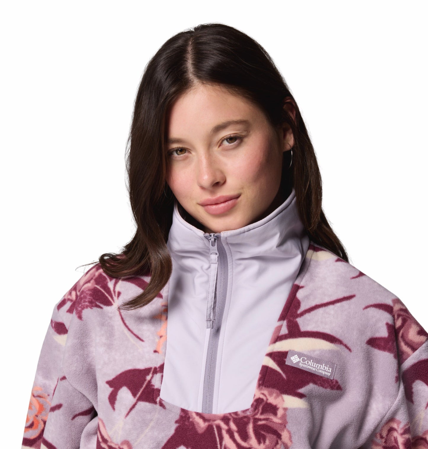Columbia Women Purple Sequoia Grove Printed Fleece Jacket