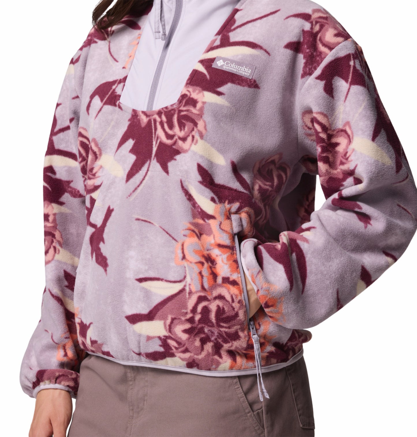 Columbia Women Purple Sequoia Grove Printed Fleece Jacket