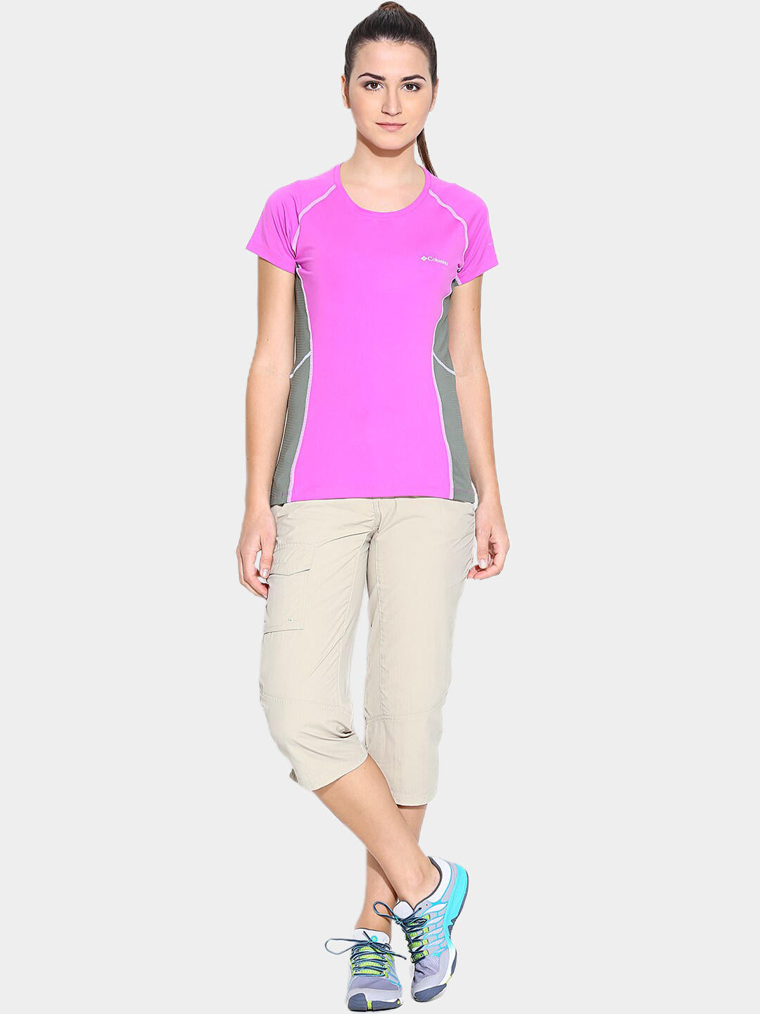 Columbia Women Beige Omni-Wick Silver Ridge Capri