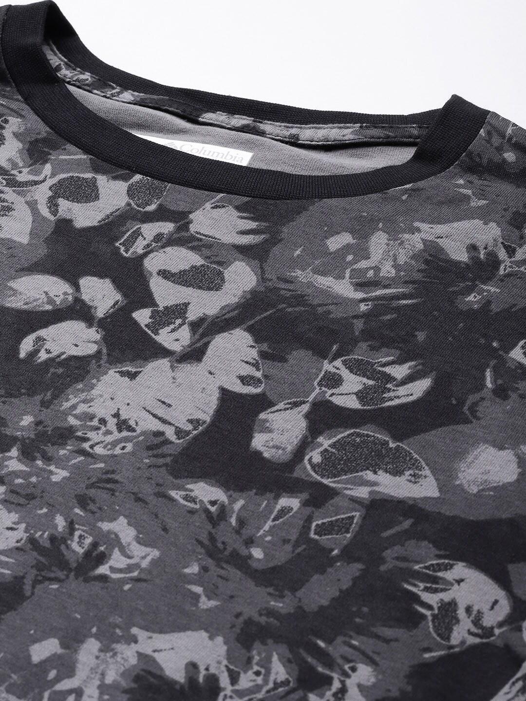 Columbia Women Black North Cascades LS Printed T-Shirt