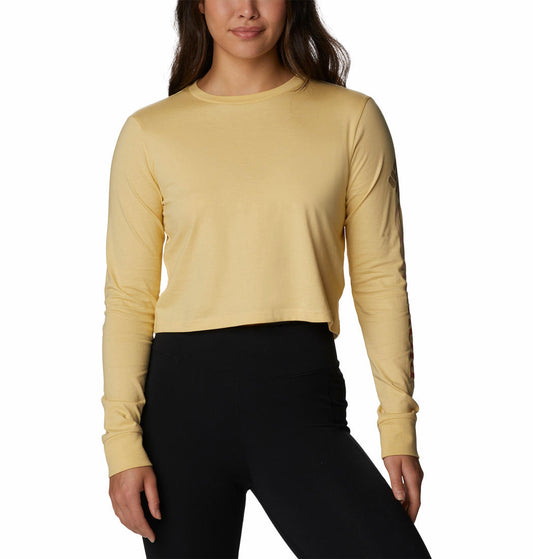 Columbia Women Yellow North Cascades LS Printed T-Shirt