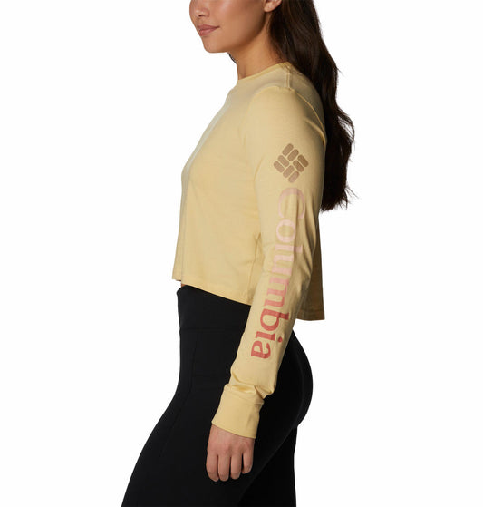 Columbia Women Yellow North Cascades LS Printed T-Shirt