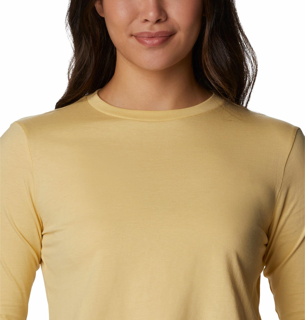 Columbia Women Yellow North Cascades LS Printed T-Shirt