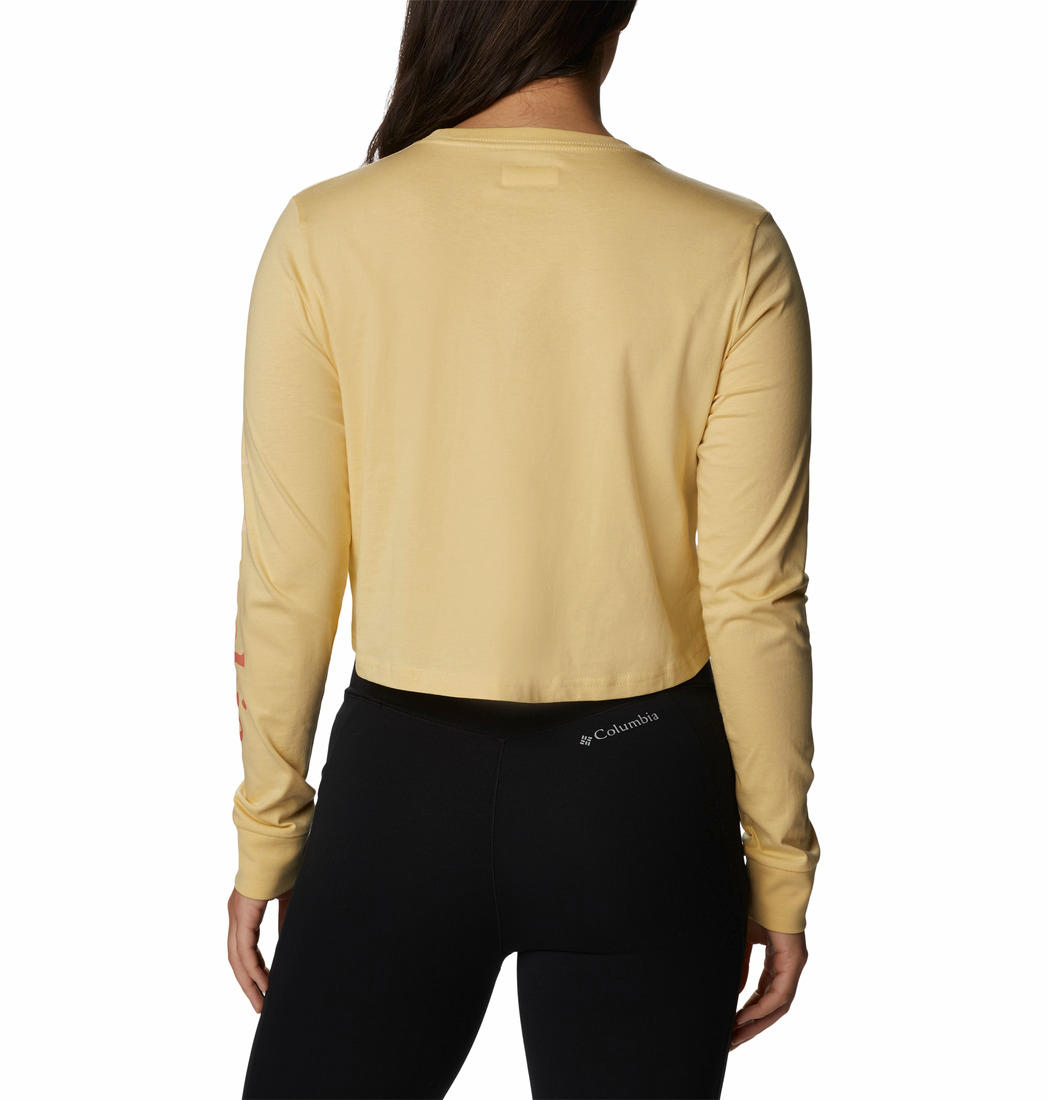 Columbia Women Yellow North Cascades LS Printed T-Shirt