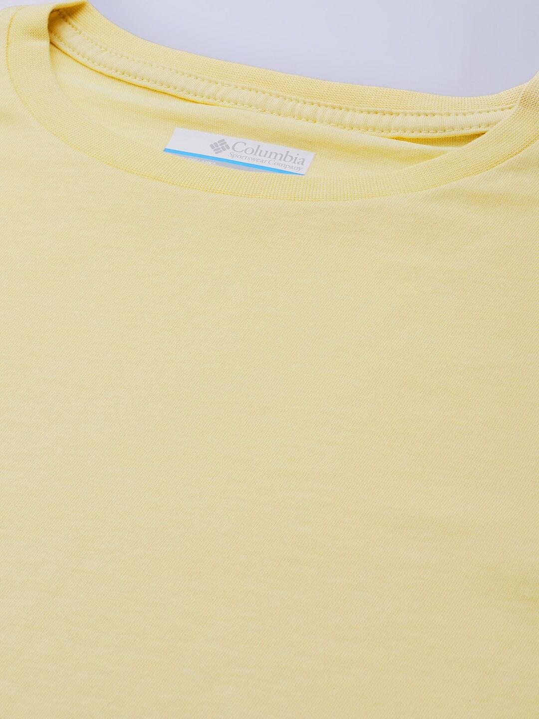 Columbia Women Yellow North Cascades LS Printed T-Shirt