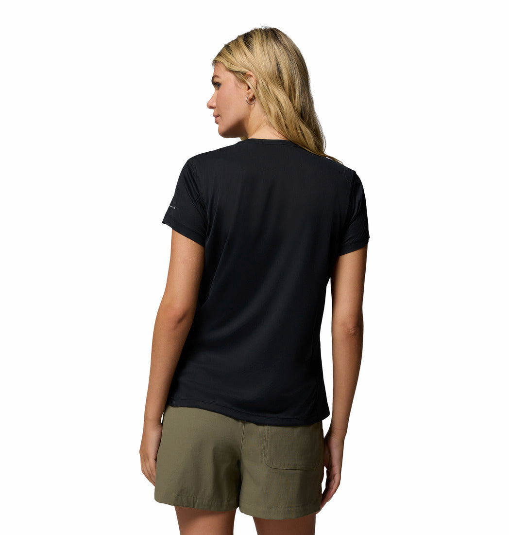 Columbia Women Black Zero Rules Light SS Crew (Sun Protection)