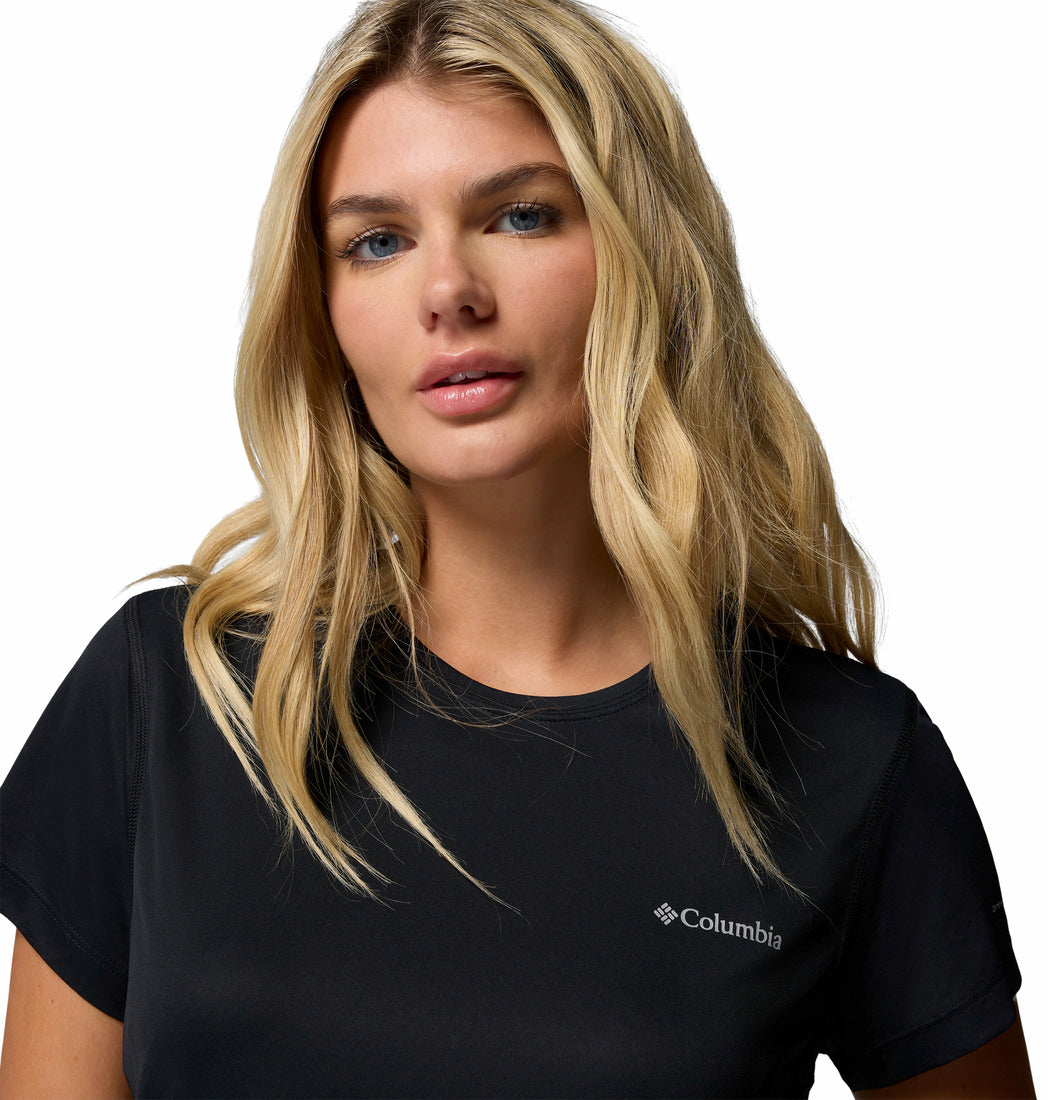 Columbia Women Black Zero Rules Light SS Crew (Sun Protection)
