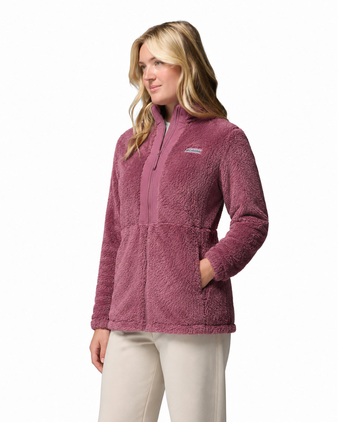 women purple boundless discovery fleece jacket