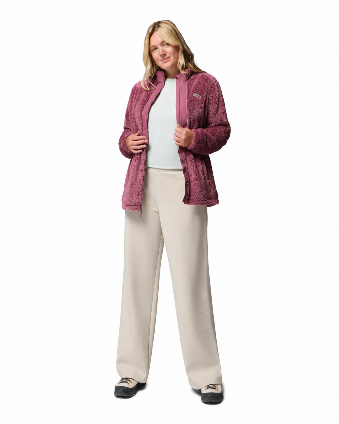 women purple boundless discovery fleece jacket