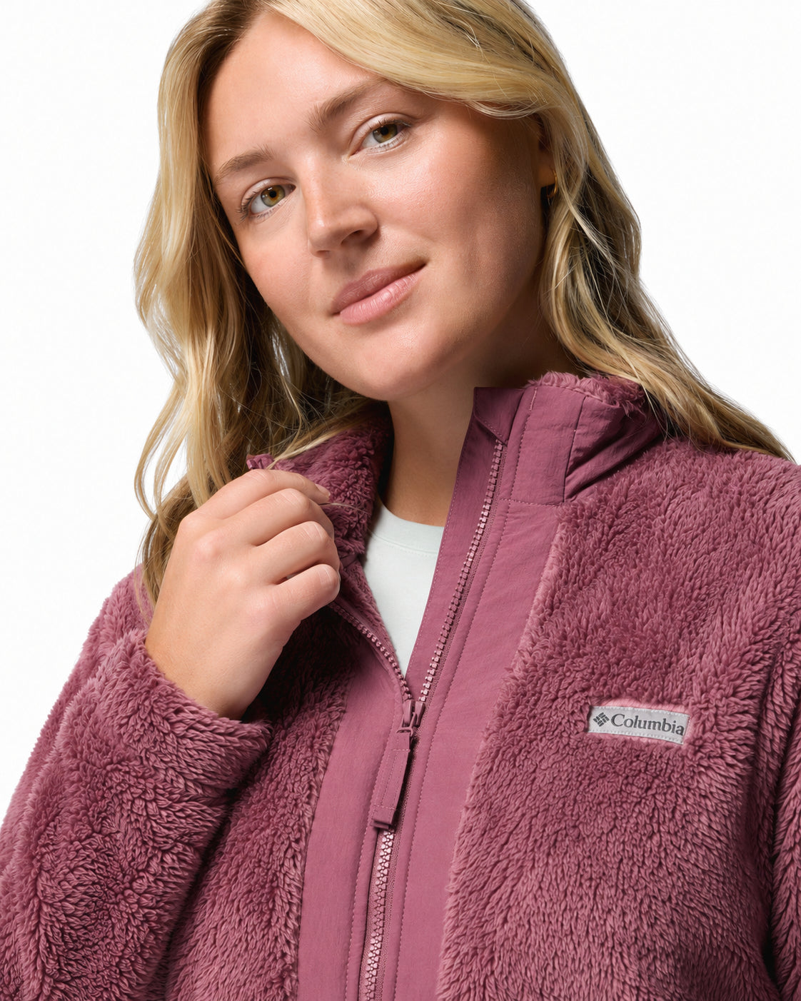 women purple boundless discovery fleece jacket