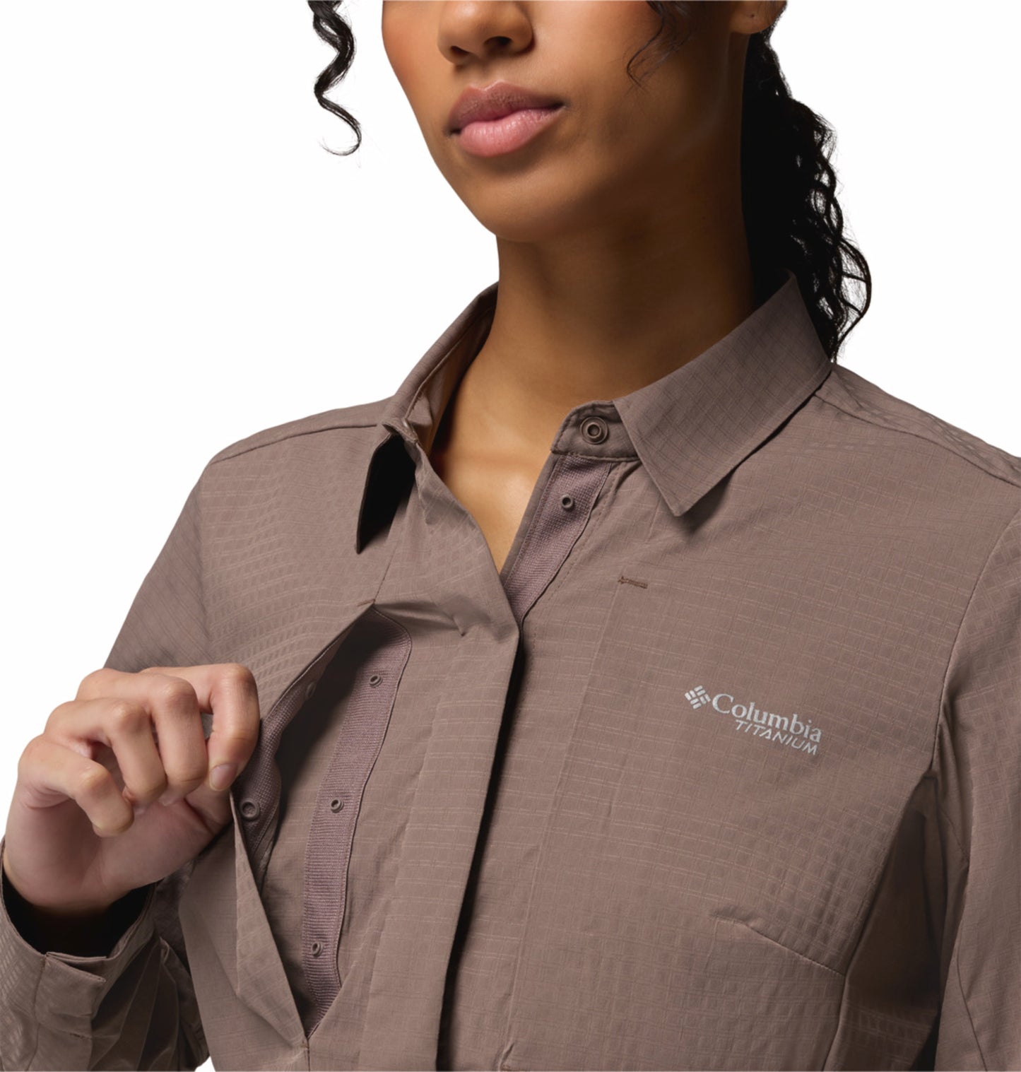 Columbia Women Mauve Omni-Freeze Ridge Ascent Long Sleeve Shirt