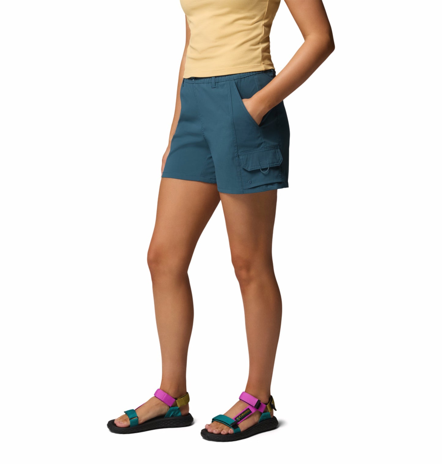Columbia Women Blue Omni-Shield Weekend Rays Short