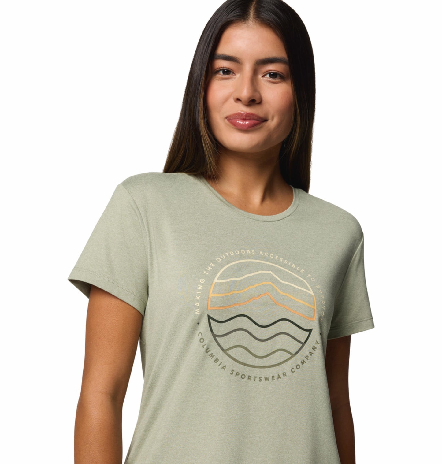 Columbia Womens Green Omni-Wick Sloan Ridge Graphic Short Sleeve Tshirt