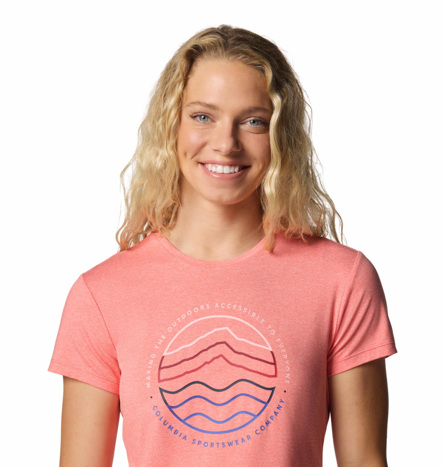 Columbia Womens Pink Omni-Wick Sloan Ridge Graphic Short Sleeve Tshirt