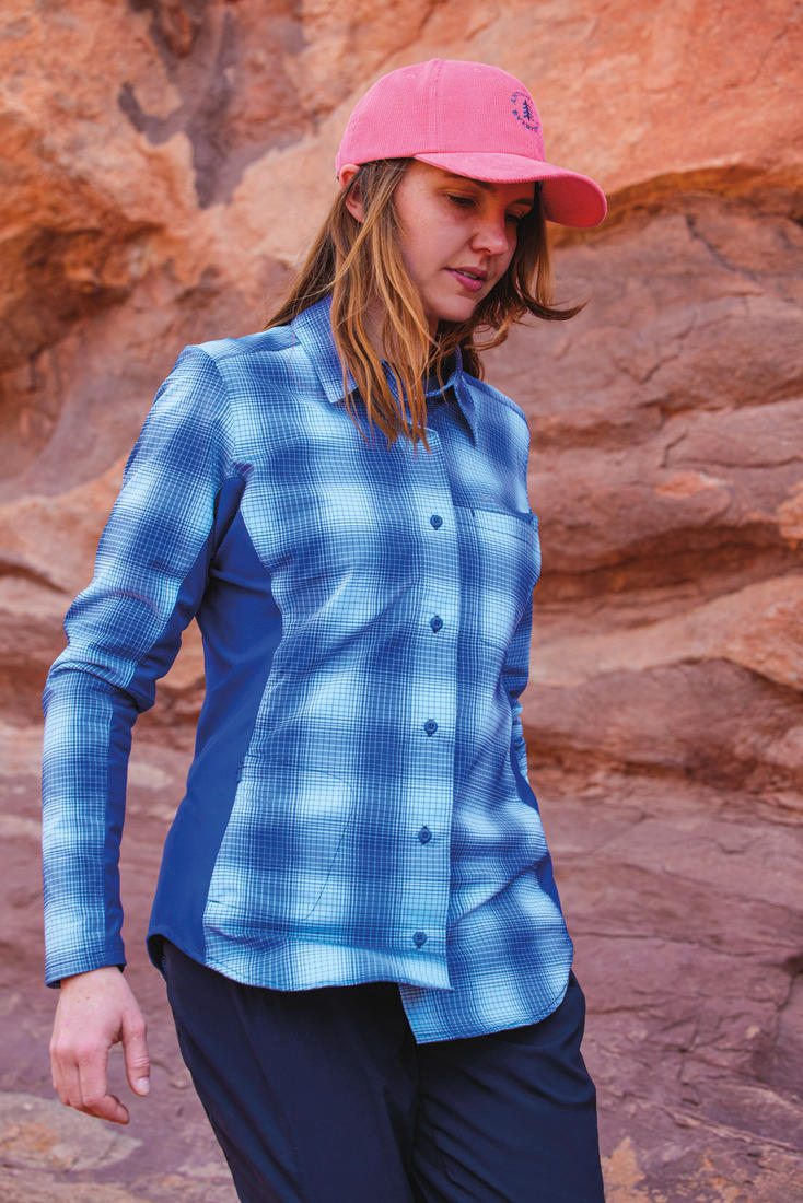 Columbia Women Blue Claudia Ridge Long Sleeve Shirt
